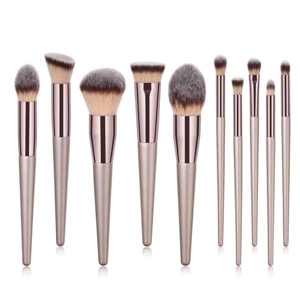 10 Professional Makeup Brushes, Makeup Set - Rose Rosa guld pink