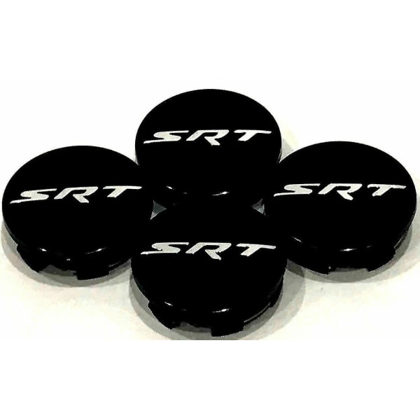 4 stk Srt hjulnav centerkapsler 2,5" til Dodage Challenger oplader sort og sølv