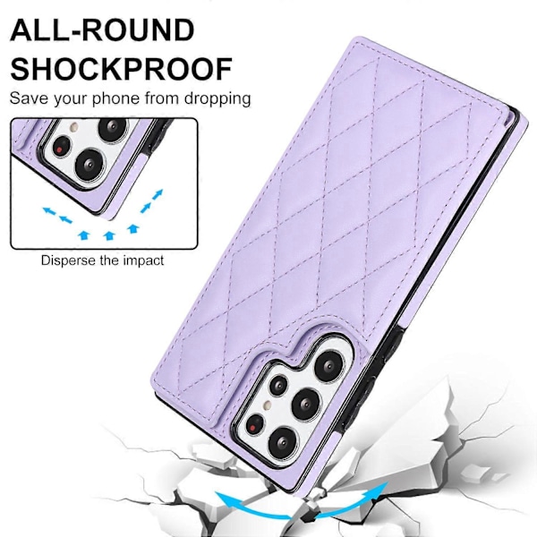 Plånboksfodral för Samsung Galaxy S24 Ultra, PU-läder Magnetiskt Flippskydd Stötsäkert med Kortfack Kickstand, RFID-blockering White For Galaxy S24 Ultra