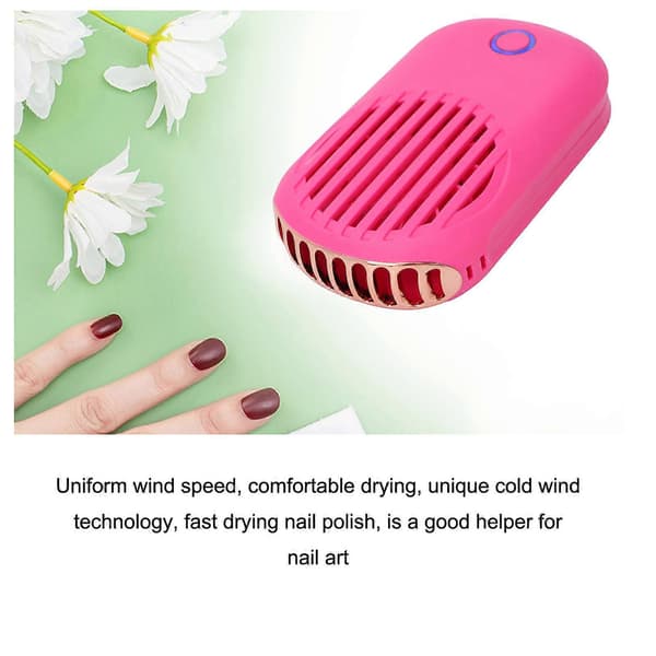 Øjenvippetørrer Ventilator Mini Bærbar Aircondition Bladløs Neglekunst Blæser Rose Red