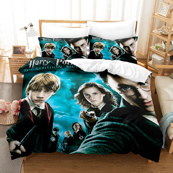 Harry Potter Sengetøjssæt med Print Dynebetræk Quilt Betræk Pudebetræk Børnegave 1 220*240