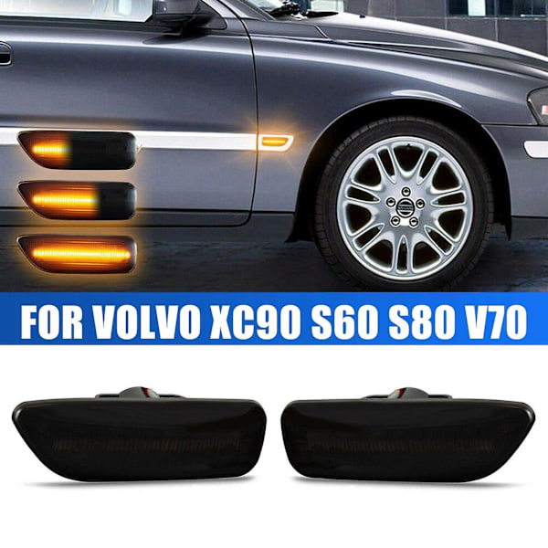 Vänster och höger stänkskärm sidomarkeringsljus blinkers passar för Volvo S60 V70 S80 Xc90 Ft