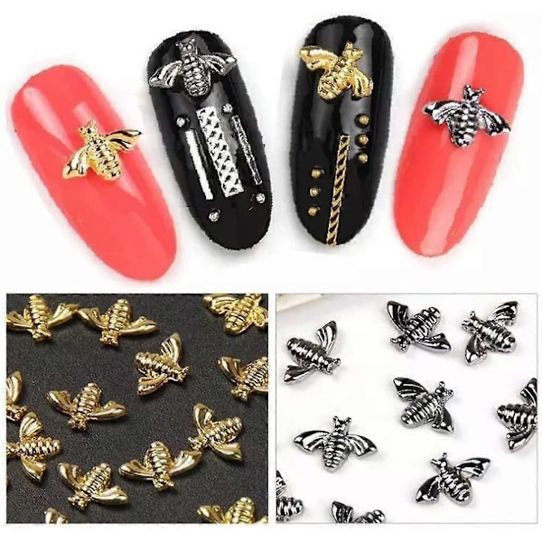 2 Kynsikoru tarviketta, 3D-kynsitaide, Kultainen metallinen punk-laatikko, Vintage niitti kynsitaide koriste, Koristeelliset kynsitaidetarrat kynsiin
