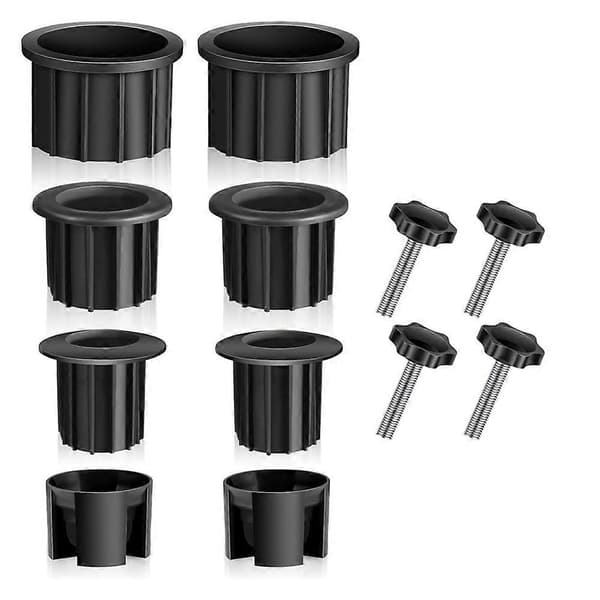 12 stk. reservedele til paraplyfod, dele til terrasseparaplyfod, paraplyhulringprop til havebord Black