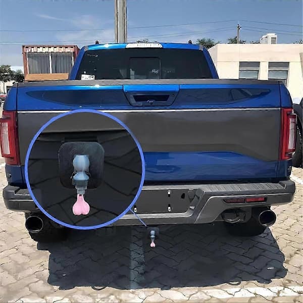 Sjovt anhængertrækdæksel, 2024 Ny 3D Tiny Hitch med Tiny Nuts Trailer Hook Cover med Tiny Nuts Hook Cover 2 stk. Black