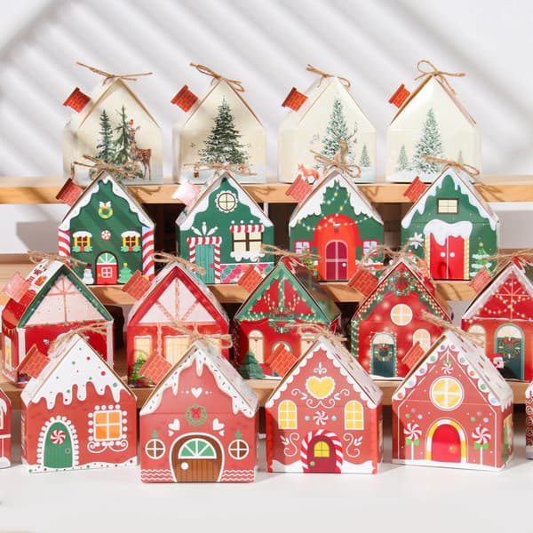 Julgodisbox husform presentförpackningar god juldekorationer