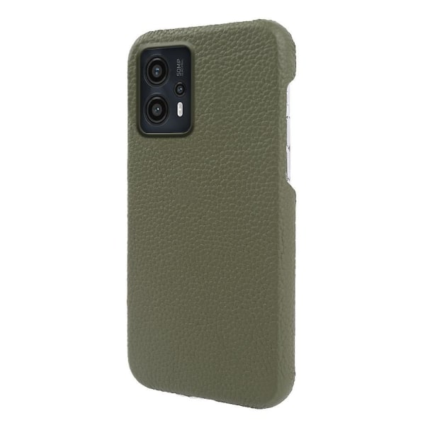 Cover till Motorola Moto G13 4G, Litchi Texture Äkta Koläder+PC Magnetisk Phone case- Brun Green Style G Motorola Moto G13 4G