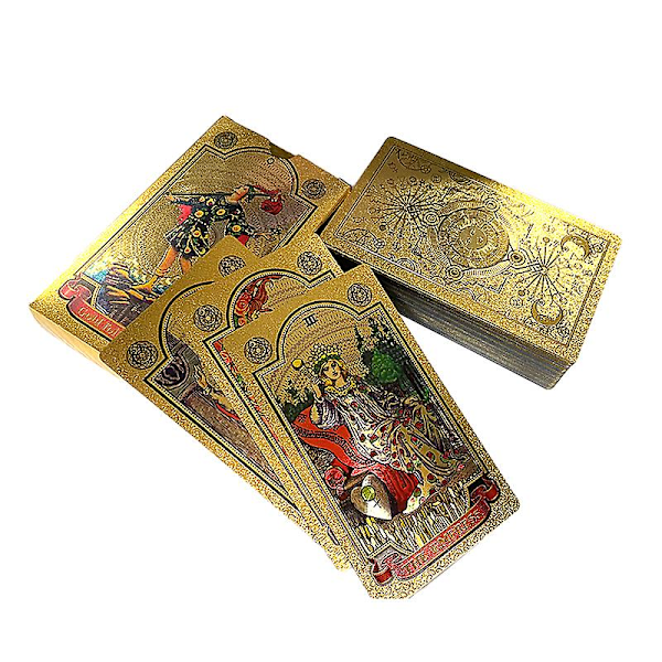 Pappersmanual Lyxig Guldfolje Tarot Varumärke Bronsering PVC Vattentät Slitstark One Size