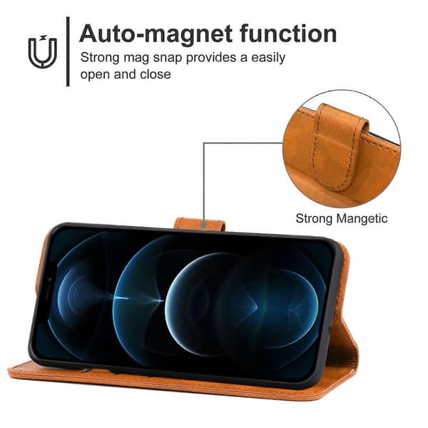 Læder Telefon Cover Til iPhone 12 Pro Max Brown