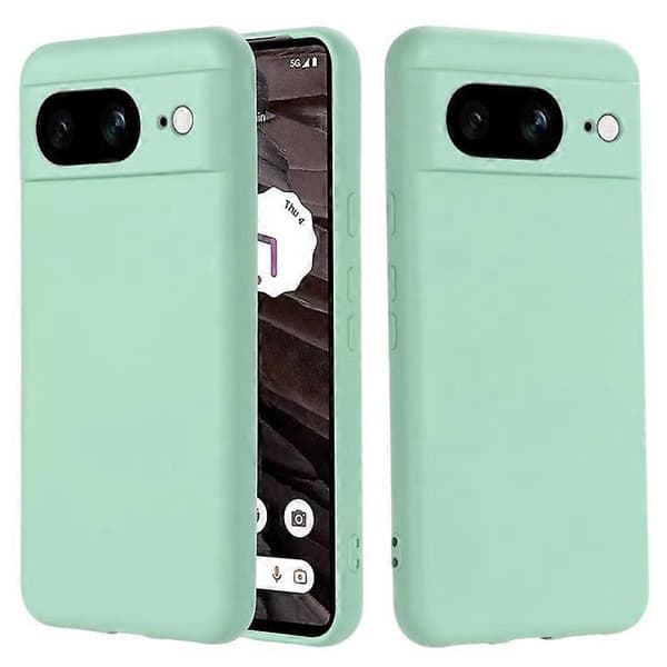 Kompatibel med Google Pixel 8 Anti-Fingeravtryck Mobilskal Flytande Silikon+Mjukt Foder Telefonfodral Baksida Green
