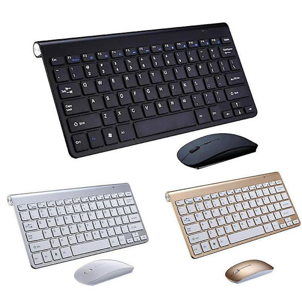 Mini trådlöst Bluetooth tangentbord och set 2,4ghz 3a Batteridrivet 1200 Dpi Ultratunt