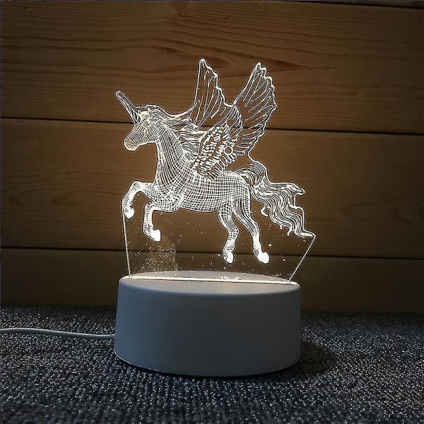 Creative 3d Led Bordlampe / Dekorativ Natlampe / Bordlampe Little Pegasus
