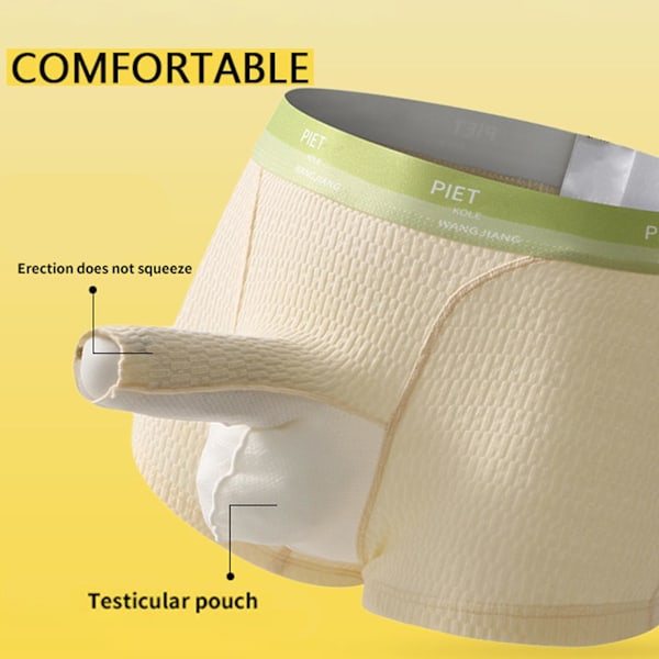 Naievear Herreboksere Elefantnese Bulge Lomme Midje Antiseptisk Myk Pustende Fuktighetsabsorberende Elastisk Bokstavtrykk Herreundertøy White 2XL