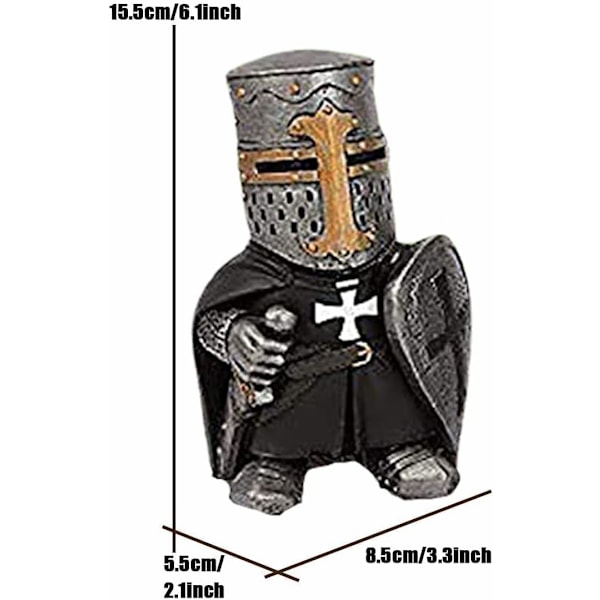 Trädgårdstomtar Dekorationer Riddarstaty Figurer Medeltida Tempelriddare Korsfarare Vakt Rustning Utomhus Gård Gräsmatta Konst Dekor Harts Gåvor Knight D