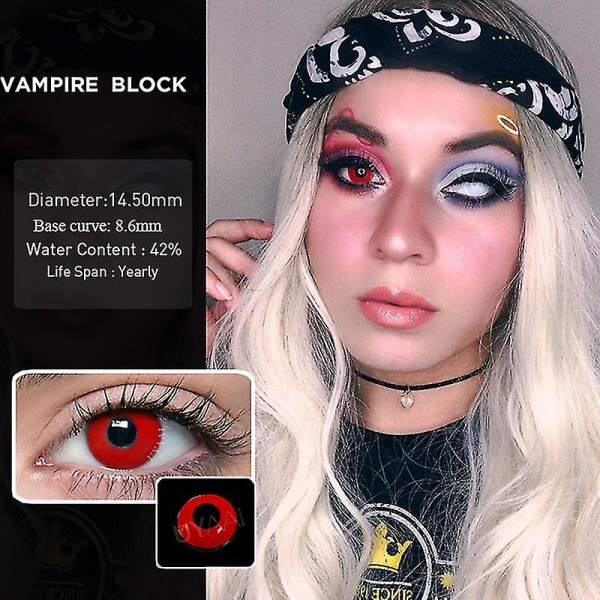 Halloween färgglada kontaktlinser Anime Cosplay Eye Linser Linser Linser All black