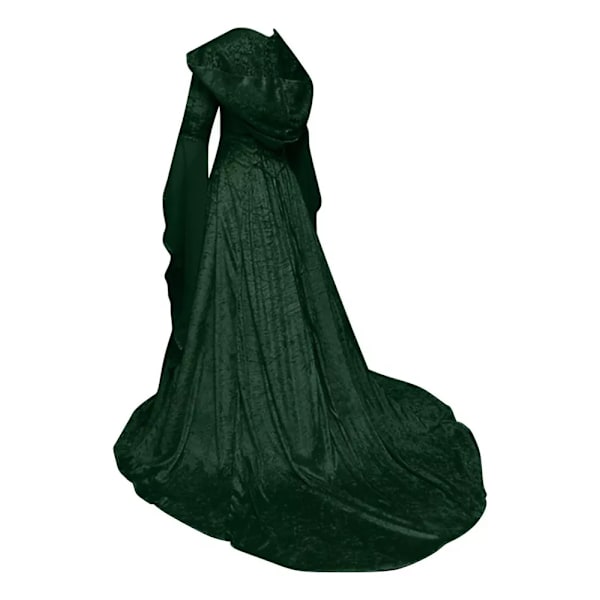 Gotisk Huvad Kläning Brudklänning Cosplay Halloween Verde 5XL