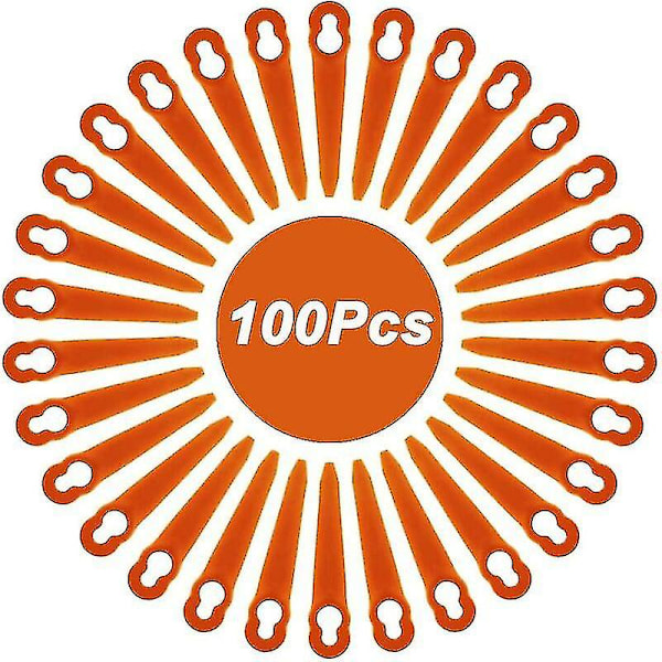 100-pack med blad kompatibla med Stihl Polycut 2-2 Polycut 3-2, Fsa 45 Fsa 57 Fse 52 Edger, plastblad för Stihl sladdlös kanttrimmer