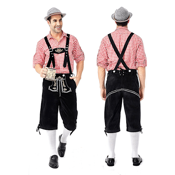 Miesten saksalainen baijerilainen Oktoberfest-asusetti Halloween-naamiaisiin, naamiaisiin ja olutfestivaaleille