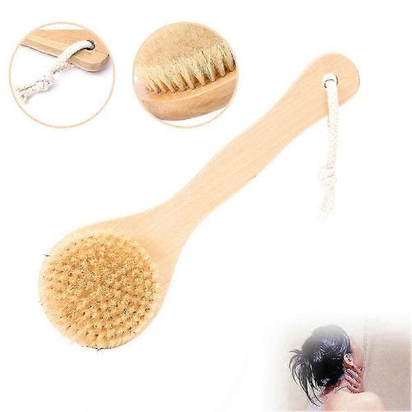 Badebørste med bambusbust, ryggmassasjeskrubber, hudrenseverktøy