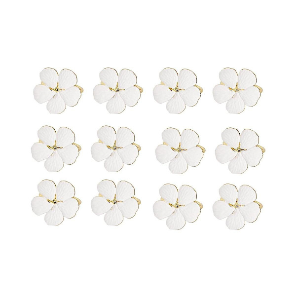 Serviettringer, 12 stk. Blomsterserviettringholdere Middagsbordringer Elegant Ornament Borddekking