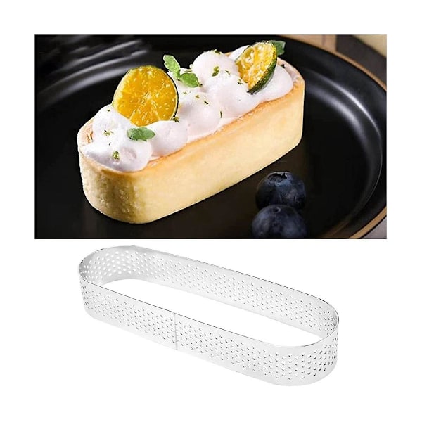 8 kpl Soikeita Tartlet-muotteja, Ranskalaisen Jälkiruuan Mousse-hedelmäpiirakan Renkaat Quiche-kakku Muotti, Ruostumaton Teräs Silver