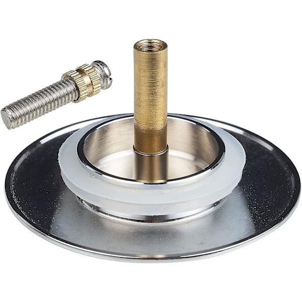 Badekarpropp, 70 mm, med dobbel tetning, høydejusterbar, universell badekarpropp, vaskventil, herdet messing med kromfinish