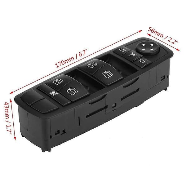 Førerside Power Master Rudekontakt til -Benz ML350 Master 2006-2011 A2518300290, Power Window Master Control Switch, Sort