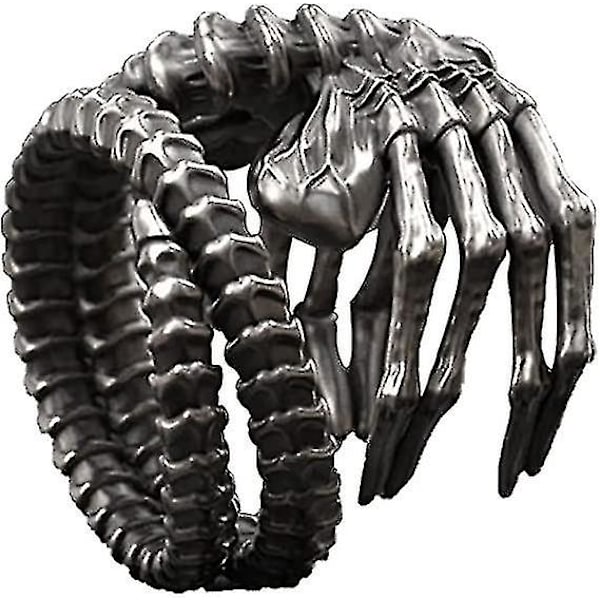 Alien Facehugger Ring Punk Motorcykel Stil Overdrevet Dominerende Kranie Magisk Klo Ring Unik Gotisk Smykker Spinner Band Ring,9