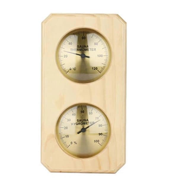Saunatermometer 2 i 1 Træ Saunahygrometer Indendørs Celsius Termometer og Hygrometer