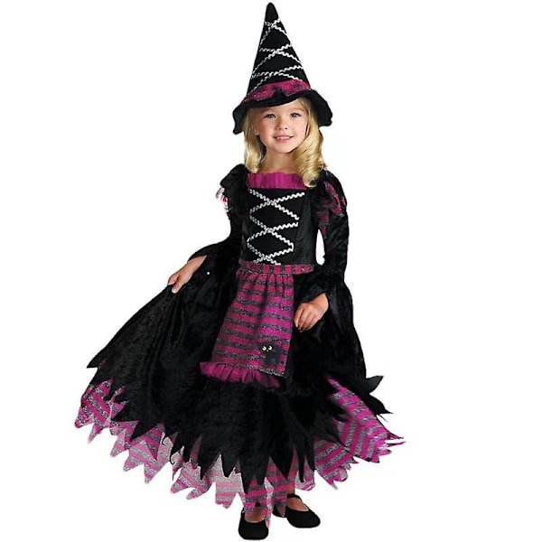 Halloween Retro Lille Heks Cosplay Barnedrakt Karneval Kostyme XL