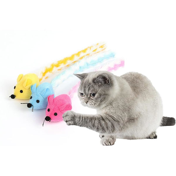 Mjuk Långsvansad Mus Inbyggd Catnip Färgglad Självlycklig Rolig Katt Interaktiv Tuggleksak Katttillbehör Kattleksaker Gul Yellow