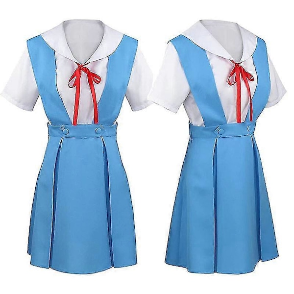 Ny Anime Eva Cosplay Skoluniform Kostym Klänning Uniform Asuka Langley Soryu Tokyo Ayanami Rei Kostym Halloween Rekvisita Present L