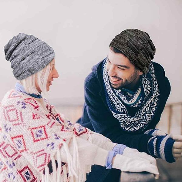 Sløvete Herre Beanie Hat Vinterlue Herre Kule Beanie Hat Herre Fôret Strikket Beanie