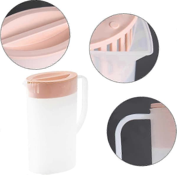 2-pack vattenkannor i plast med läckagesäker pip, stor kanna för kylskåp och drycker 2L