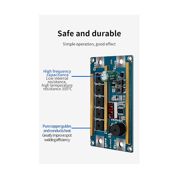 Z99 Punktsvejser 99 Gears Digital Display 1500a 0,1-0,2 mm Punktsvejsning Mos 18650 Lithium Batteri Welding Blue