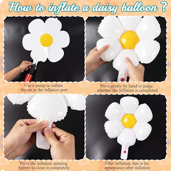 14 stk. Daisy Blomster Folieballoner Festdekorationer Piger Daisy Tema Fødselsdagsfest Babyshower Bryllup Daisy Ballon Dekorationer