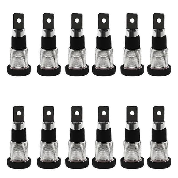 12st 4mm Banankontakt Uttag Hona Adapter Panelmontering Bindningsstolpe M4x28mm Perfekt För Testutrustning 30-60vdc Black