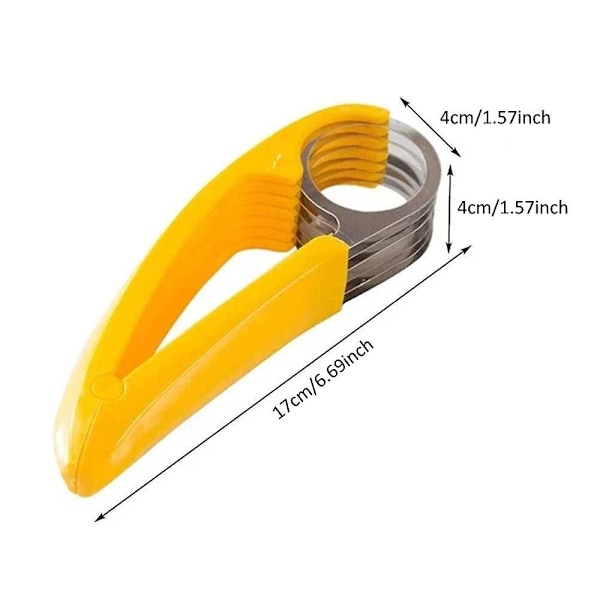 Rostfri manuell matskärare, banans jordgubbsgurka morot äggskärare, handhållen bärbar grönsaksfrukt multifunktionell skärare, snabb måltid 3PCS
