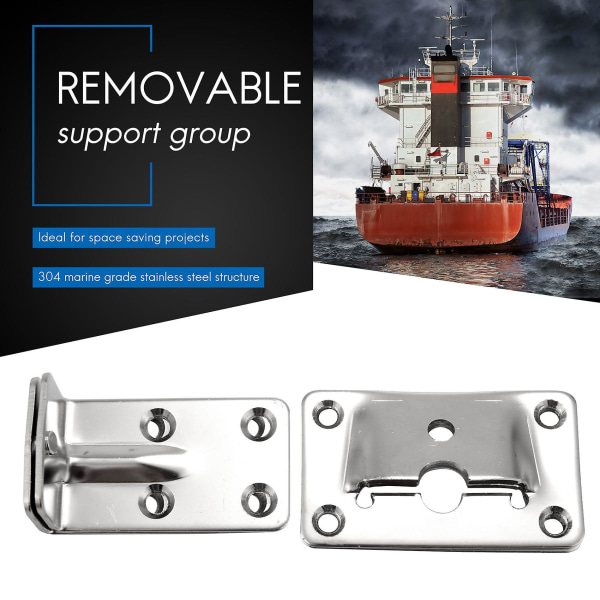 2 sett Marine Grade Rustfritt Stål Bord Brakett Sett Avtakbar Multiple Use For House Boat Marine silver
