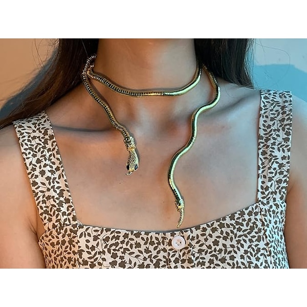 Böjlig orm armband för kvinnor Justerbar Punk orm Choker - Flexibel Multi-Purpose Medusa Halsband Hollween Smycken