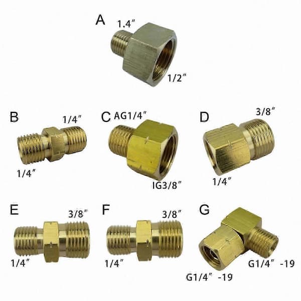 Holdbar 3/8 tomme til 1/4 tomme venstregevind gasadapter til komfur- og kogepladeforbindelser D