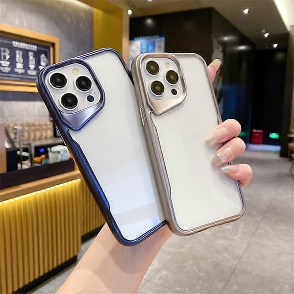 Kompatibel med iPhone 15 Pro-deksel PC+TPU Klart bakdeksel Støtsikker beskyttelse Telefondeksel Silver