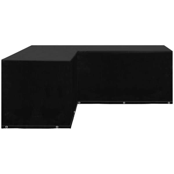 Trädgårdsmöbelöverdrag L-format 12 öljetter 250x90x90 cm vidaXL Black
