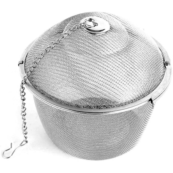 Ekstra stor rustfrit stål twist lock mesh te kugle te si filter krydderi infuser 11cm/4.3 tommer