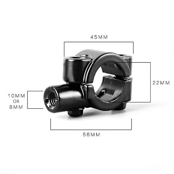 Motorcykelstyre backspegel reflektorfäste 2 st (10 mm)