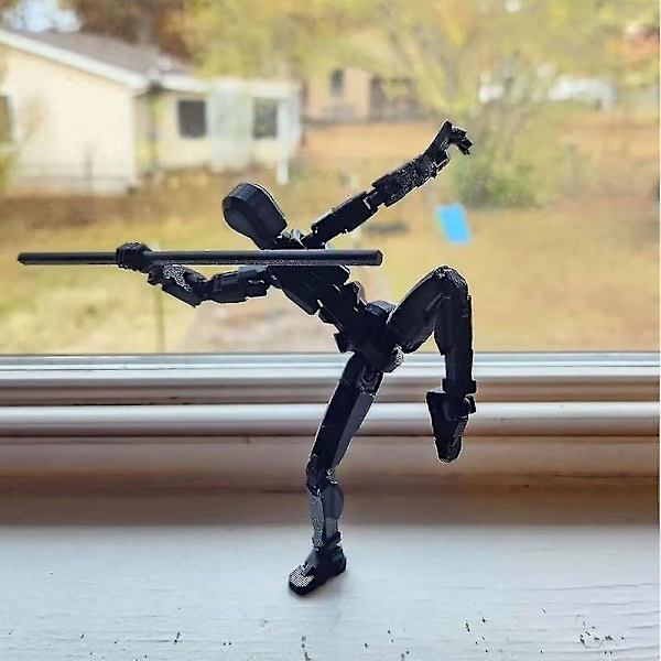 T13 Action Figur, Titan 13 Action Figur med 4 typer våben og 3 typer hænder, T13 Action Figur 3d trykt Multi-jointed Movable Black