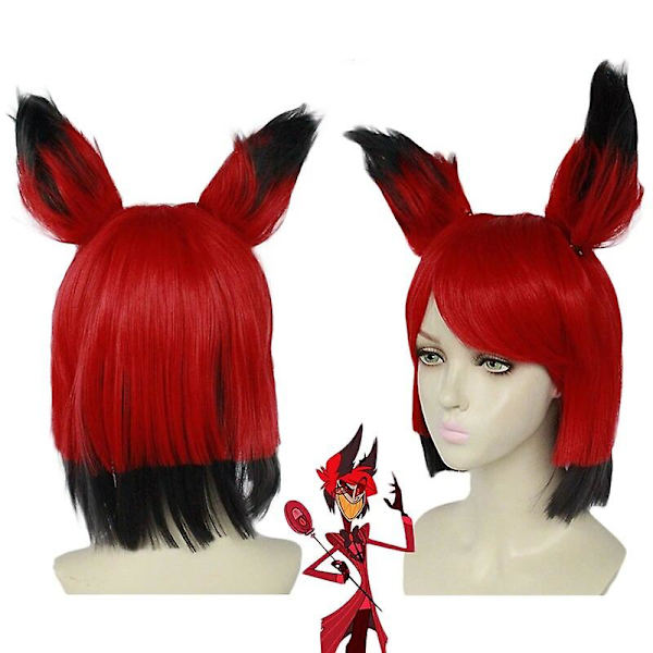 2024 ny model Anime Hazbin Hotel ALASTOR Paryk med øre Cosplay Kostume Varmebestandigt Syntetisk Hår Mænd Kvinder Parykker