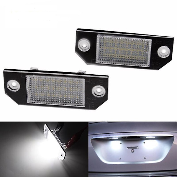 2 stk. LED nummerpladelygte 12V hvidt lys passer til Ford Focus C-max Mk2 - Hvid