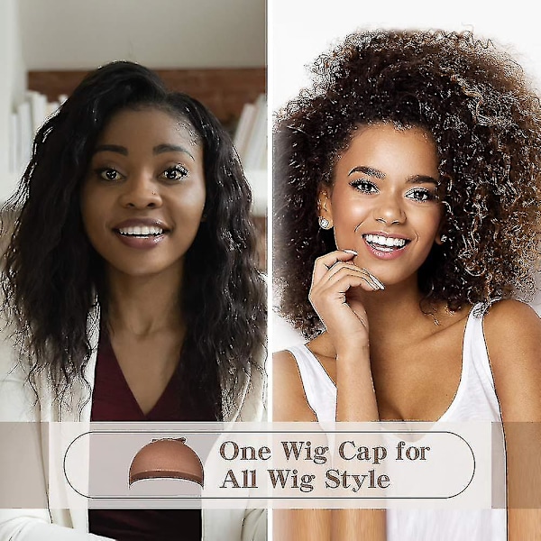 6 stk. Strømpebukse Parykkhetter Lysebrun Parykkhette for Lace Front Parykk Silkefôr Vev Parykkhette Nett Black