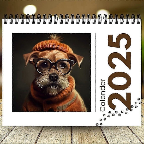 Hundekalender 2025, Sjove Hunde Vægkælder, Søde Hunde Kalender, 12 Måneder Kalender, Fantastisk Julegave til Hundeelsker 1Pcs